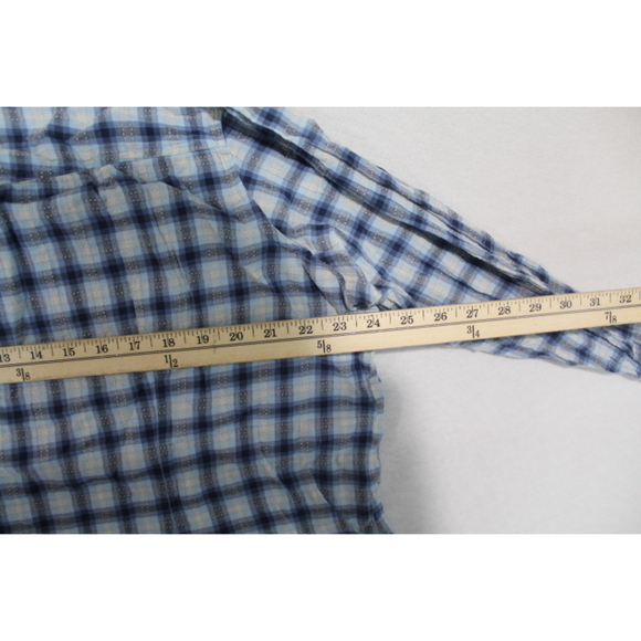 Tommy Hilfiger Woman Blue Plaid Stretch Button Down Casual Size 16 - Picture 5 of 7